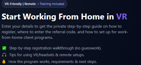 Work From Home VR